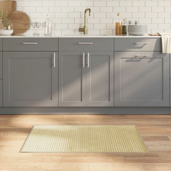 vidaXL Teppe rektangul&aelig;r lys naturell 60x100 cm bambus