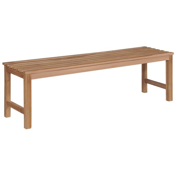 vidaXL Hagebenk med gr&aring; pute 150 cm heltre teak