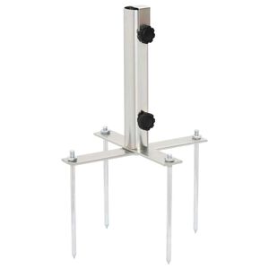 vidaXL Parasollfot med jordplugg for &Oslash;32-38 mm s&oslash;lv st&aring;l