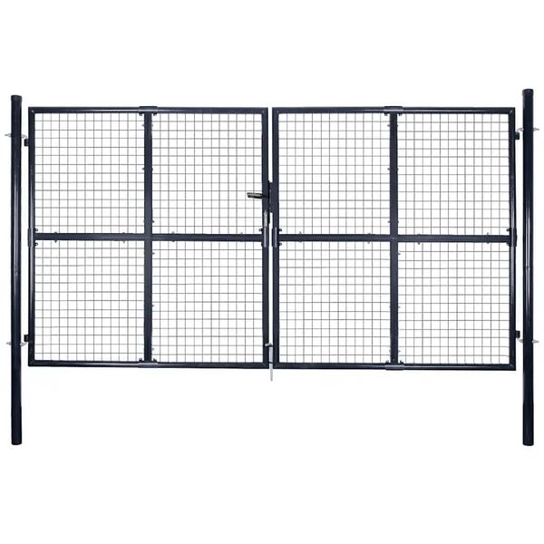 vidaXL Hageport av netting galvanisert stål 300x175 cm grå