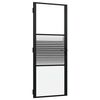 vidaXL Glassd&oslash;r 83 x 3,5 x 201,5 cm Aluminium Svart