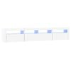 vidaXL TV-benk med LED-lys hvit 210x35x40 cm