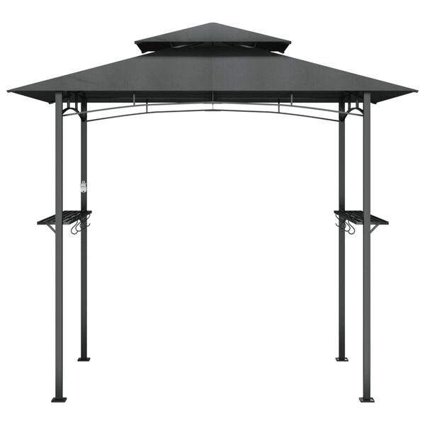vidaXL Grilltelt med sidehyller antrasitt 240x150x243 cm stål