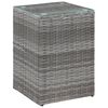 vidaXL Sidebord med glasstopp gr&aring; 35x35x52 cm polyrotting