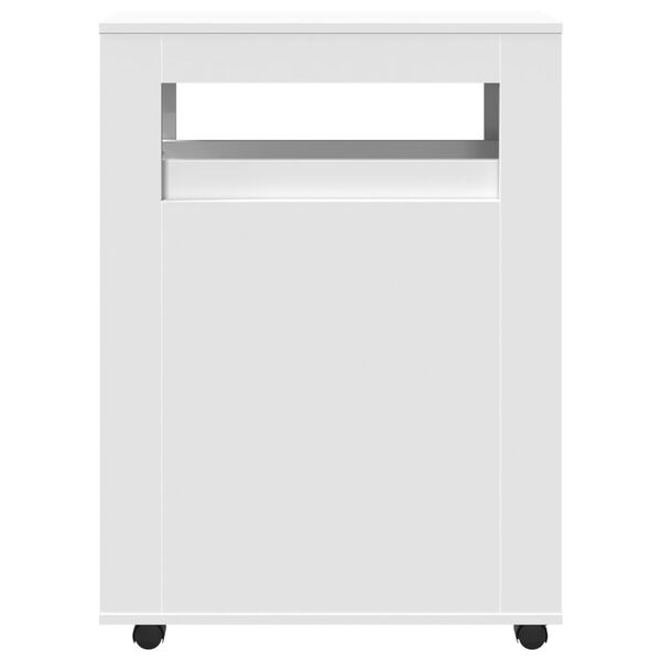 vidaXL Baderomsskap med hjul hvit konstruert tre