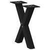 vidaXL Salongbordben X-formet 2 stk svart 37x(30-31) cm st&aring;l
