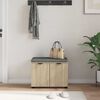 vidaXL Gangbenk med pute med lagring Sonoma eik 60 x 38 x 46 cm