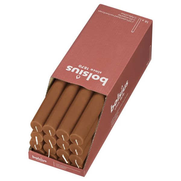 Bolsius Bordlys Shine 16 stk 27 cm krydder brun