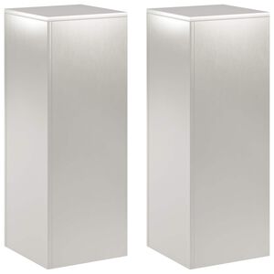 vidaXL Planteholder 2 pcs S&oslash;lv 30 x 30 x 80 cm St&aring;l