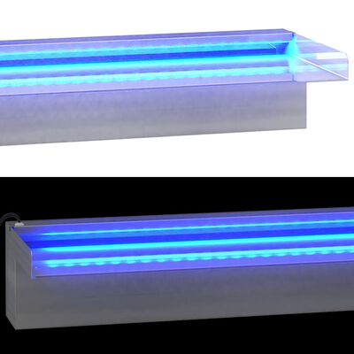 vidaXL Vannfall med RGB LED rustfritt stål 60 cm