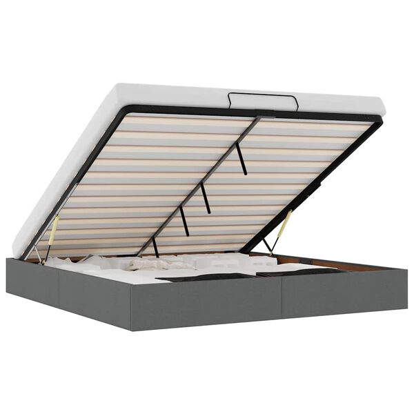 vidaXL Ottoman sengeramme uten madrass mørkegrå Super King stoff