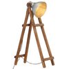 vidaXL Gulvlampe s&oslash;lv E27 heltre mango