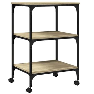 vidaXL Skriverbord 3 hyller sonoma eik 50x41x75 cm konstruert tre