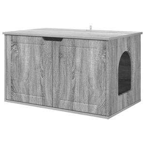vidaXL Katt Hus Gr&aring; Sonoma 85 x 55 x 50,5 cm Konstruert tre