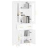 vidaXL Highboard hvit 69,5x34x180 cm konstruert tre