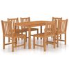 vidaXL 7-delers hagespisesett 140x80 cm heltre teak