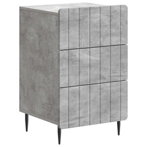 vidaXL Nattbordskap med skuff Betonggr&aring; 43x 41 x 68 cm Konstruert tre