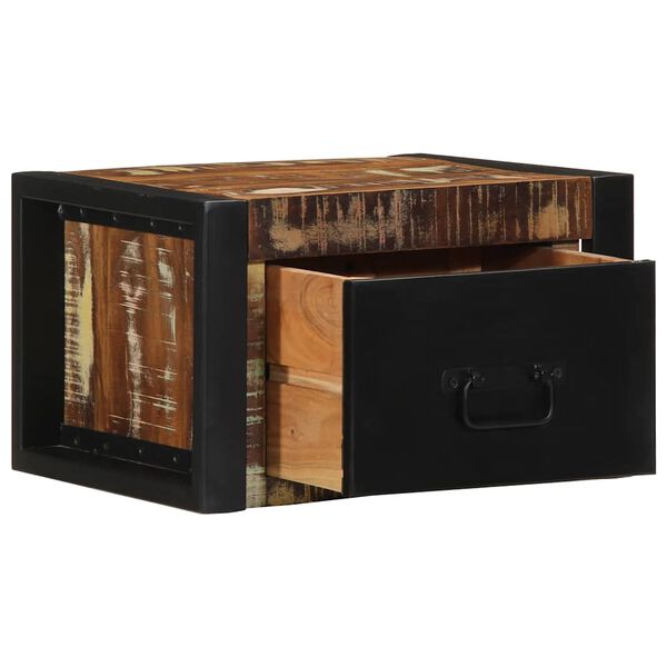 vidaXL Nattbord flerfarget 40x35x25 cm gjenvunnet heltre