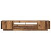 vidaXL TV-benk med LED-lys gammelt tre 200x35x40 cm konstruert tre