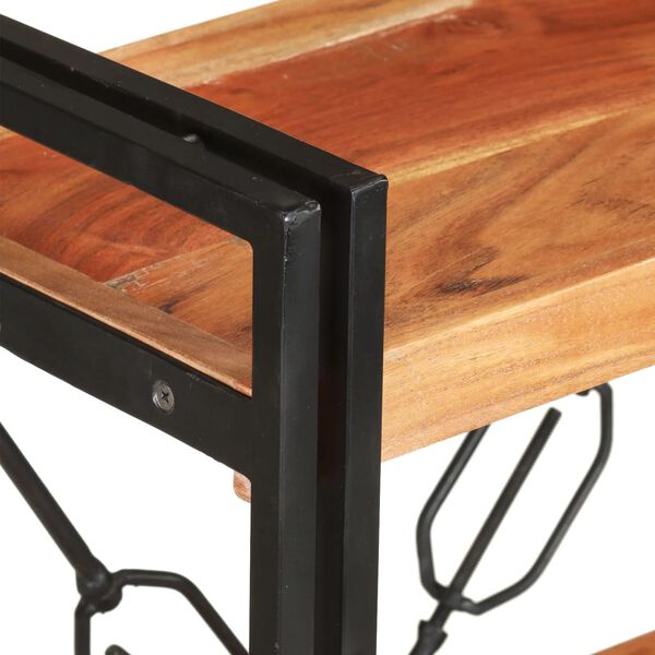 vidaXL Bokhylle 3 etasjer 90x30x80 cm heltre akasie