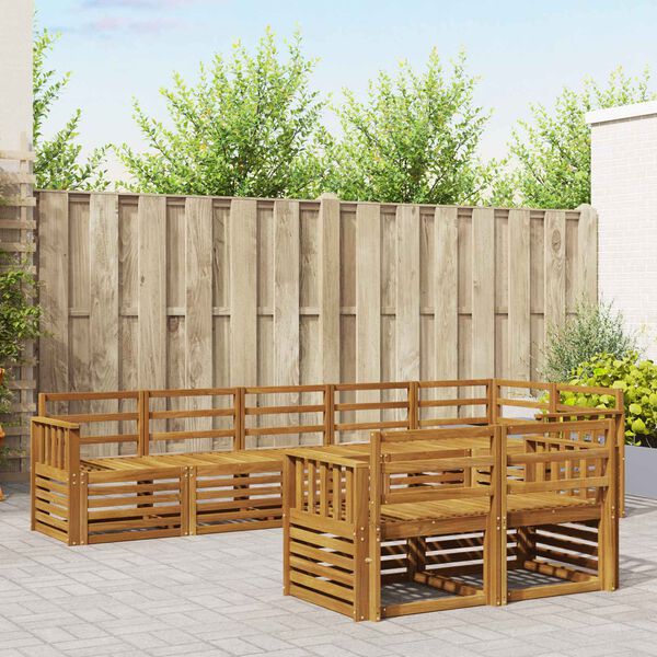 vidaXL Sofasett 8 pcs Naturlig Solid akasietre