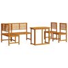 vidaXL Hagebenk Set 4 pcs Brun heltre akasie