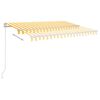 vidaXL Manuell uttrekkbar markise med LED 350x250 cm gul og hvit