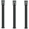 vidaXL Utend&oslash;rs gulvlamper sensorer 3 stk svart 110 cm rustfritt st&aring;l