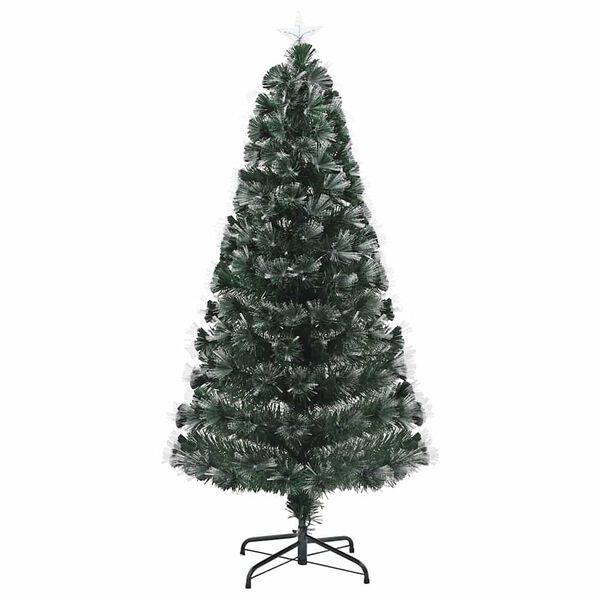 vidaXL Kunstig juletre med dekorative strenglys grønn 120 cm PVC