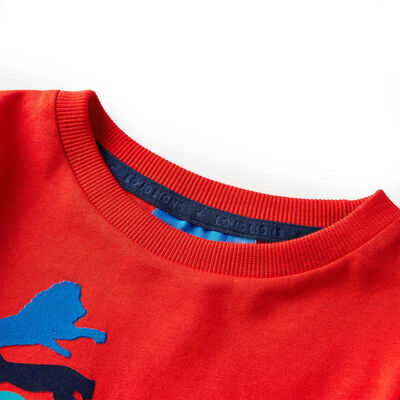 T-skjorte for barn med lange ermer rød 92