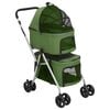 vidaXL Hundevogn 2-lags sammenleggbar gr&oslash;nn 83x48x97 cm oxford-stoff