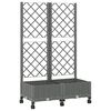 vidaXL Hageplanter med espalier og hjul Lysegr&aring; 80 x 40 x 131,5 cm PP