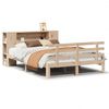 vidaXL Seng med bokhylle uten madrass 135x190 cm heltre furu