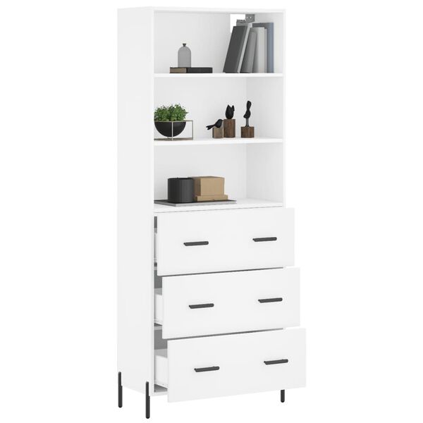 vidaXL Highboard hvit 69,5x34x180 cm konstruert tre