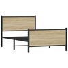 vidaXL Sengeramme i metall uten madrass sonoma eik 100x190 cm