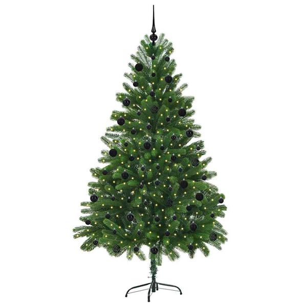 vidaXL Juletre med 300 LED med stativ gr&oslash;nn 210 cm PE