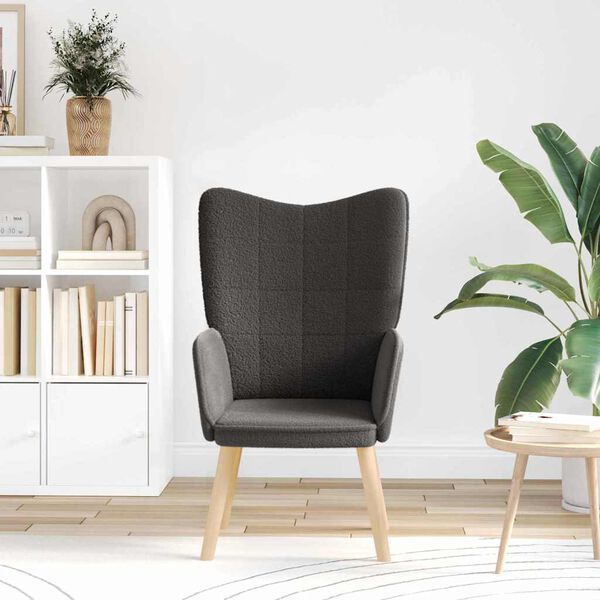 vidaXL lenestol Mørkegrå 62 x 67 x 95,5 cm Sherpa-stoff