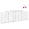 vidaXL Gabionkurver buede 10 stk 400x30x120/140 cm galvanisert jern