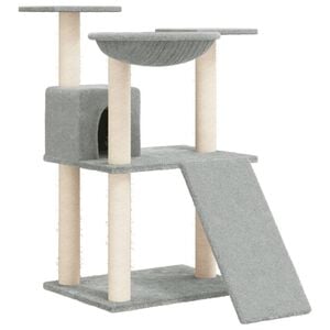 vidaXL Kattetre med klorestolper i sisal lysegr&aring; 83 cm