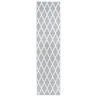 vidaXL Gulvteppe BCF grå og hvit 100x500 cm