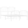 vidaXL Sengeramme i metall med hode- og fotgavl hvit 150x200 cm