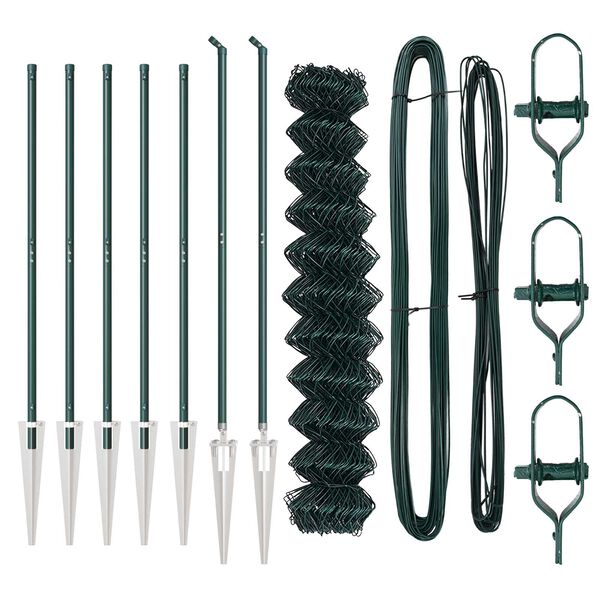 vidaXL Gjerdepåle grønn 10 x 1 m (40 x 40 mm nett) Stål og PVC