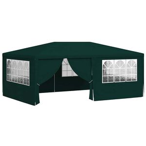 vidaXL Profesjonelt festtelt med sidevegger 4x6 m gr&oslash;nn 90 g/m&sup2;