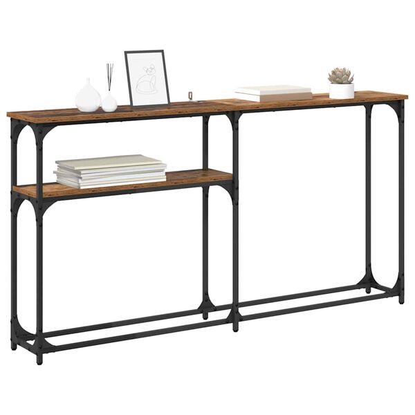 vidaXL Konsollbord Gammelt tre 145x22.5x75cm Konstruert tre