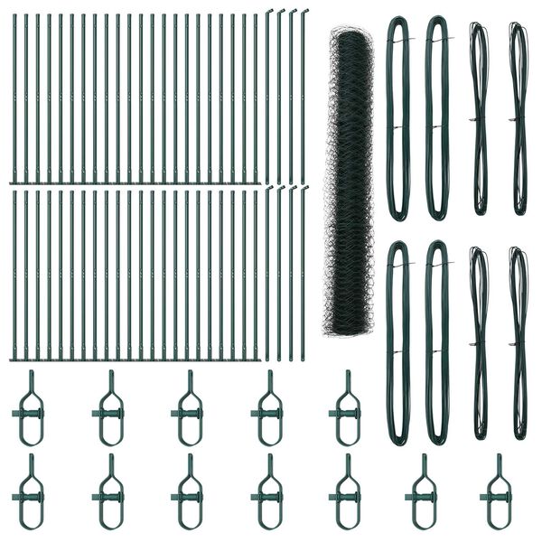 vidaXL Gjerdep&aring;le gr&oslash;nn 100 x 1,2 m (50 mm nett) St&aring;l og PVC