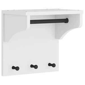 vidaXL Veggmontert knaggrekke SANDNES hvit 43x30x42 cm heltre furu