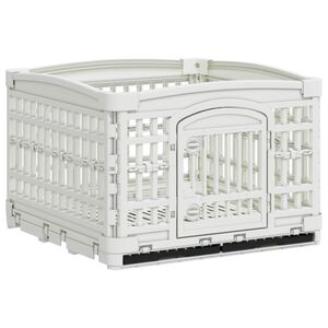 vidaXL 4 Panel Hundelekegrind 122 x 106,5 x 82 cm Plast Hvit