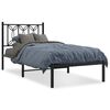 vidaXL Sengeramme i metall med hodegavl svart 90x190 cm