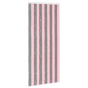 vidaXL Insektgardin Chenille S&oslash;lvgr&aring; og rosa 100 x 230 cm 100% PP
