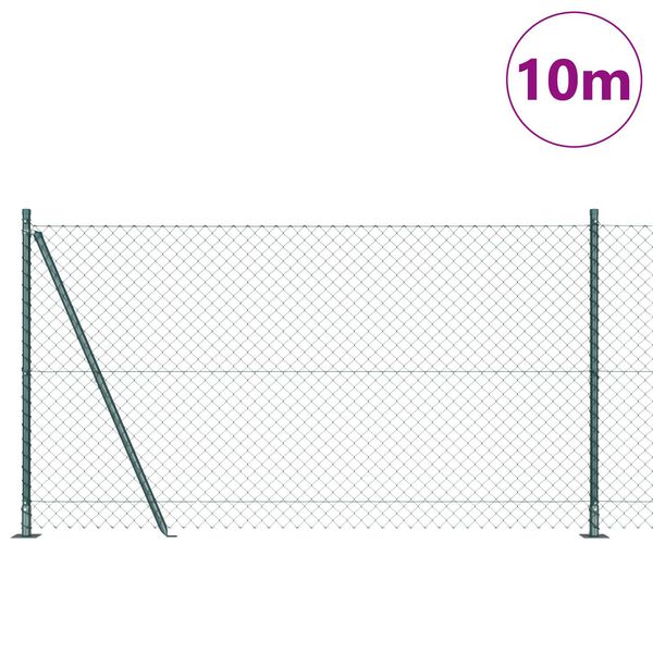 vidaXL Gjerdep&aring;le gr&oslash;nn 10 x 1,2 m (40 x 40 mm maske) St&aring;l og PVC